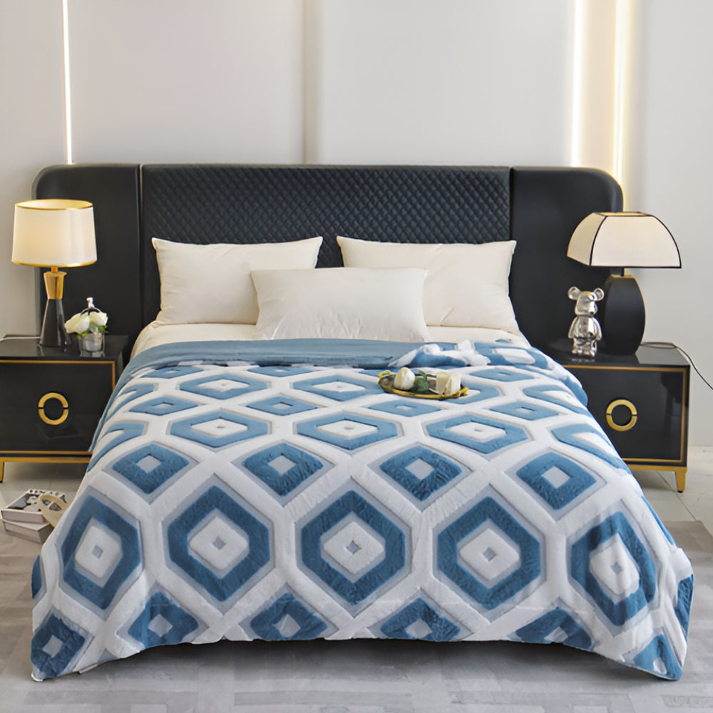 Zyra Dubbelt Lager Geometrisk Kastfilt