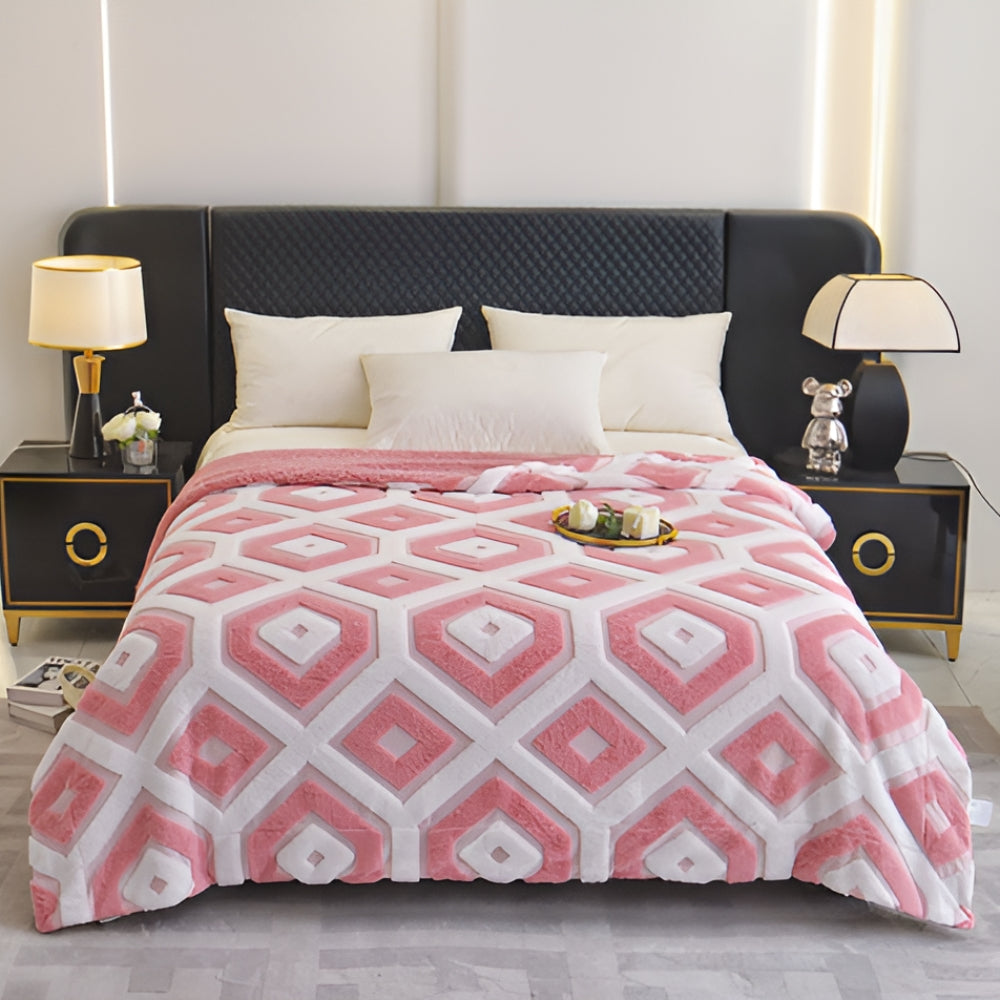 Zyra Dubbelt Lager Geometrisk Kastfilt