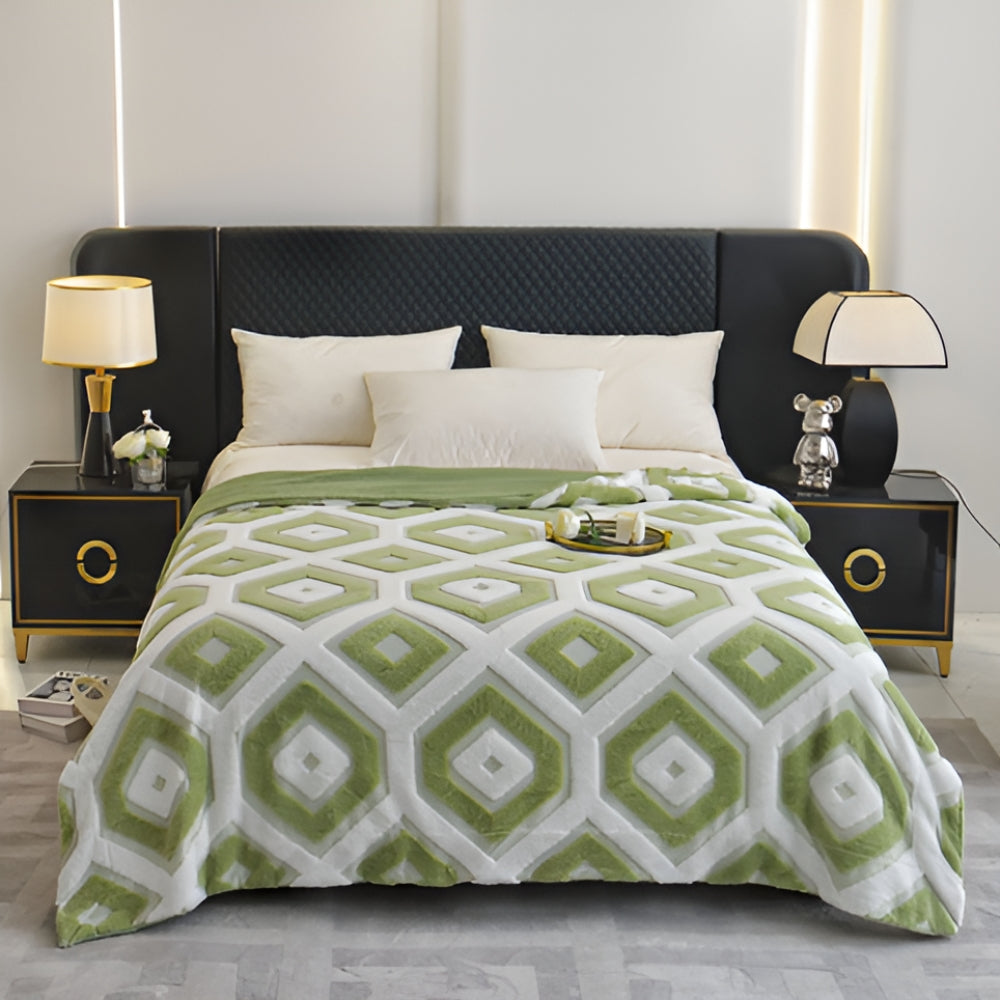 Zyra Dubbelt Lager Geometrisk Kastfilt