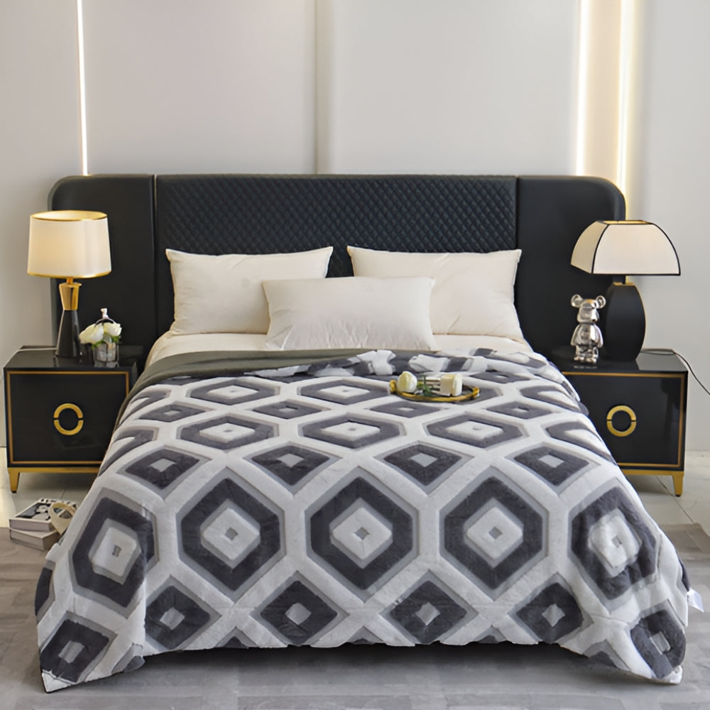 Zyra Dubbelt Lager Geometrisk Kastfilt