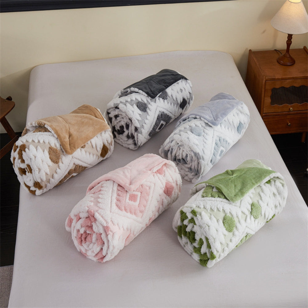 Zyra Dubbelt Lager Geometrisk Kastfilt