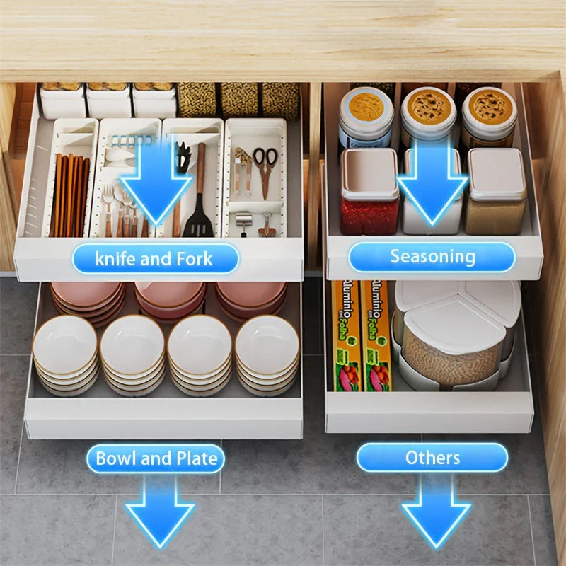 Utökningsbar köksskåpsorganisatör