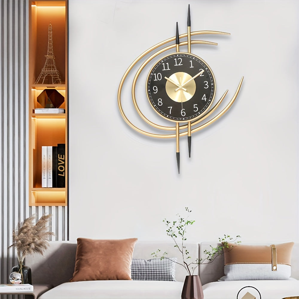 Carvallo – Tyst, konstnärlig väggklocka med skulpturell design i svart och guld