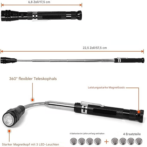 Flexibelt Utdragbart Magnetverktygslys