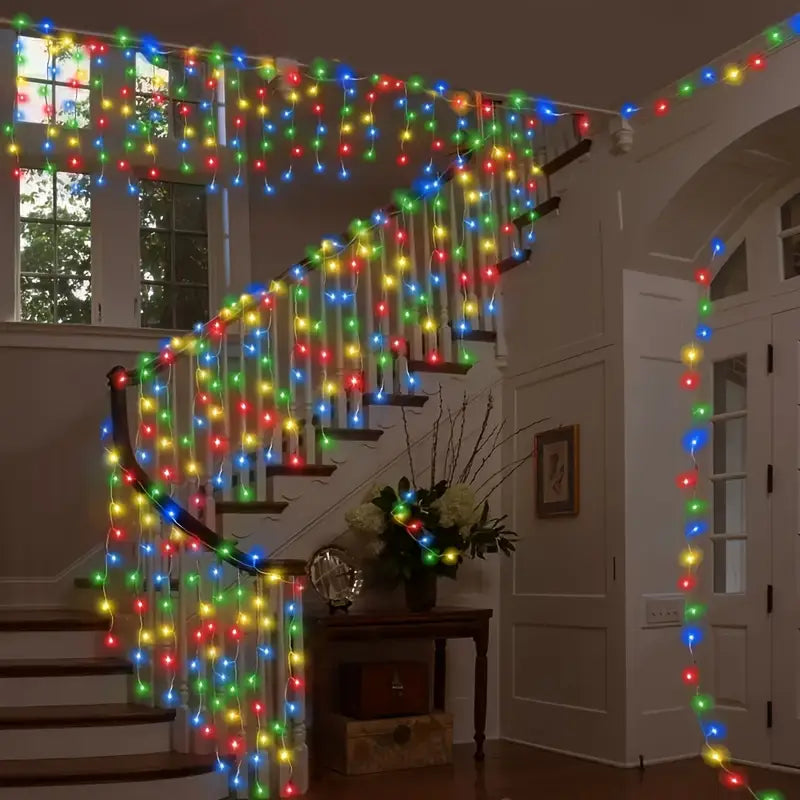 LED stjärnhimmel istapp ljusslinga – Dekorativa ljusgardiner för jul och trädgård