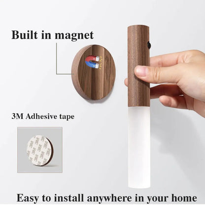 Uppladdningsbar LED-vägglampa – USB-magnetisk rörelsesensorlampa för sovrum, vardagsrum och trappa