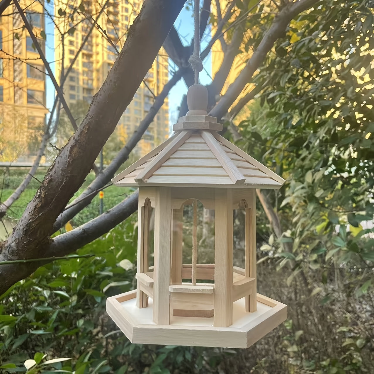 SkyPerch Bo free - Målningsbar trä hängande fågelhus