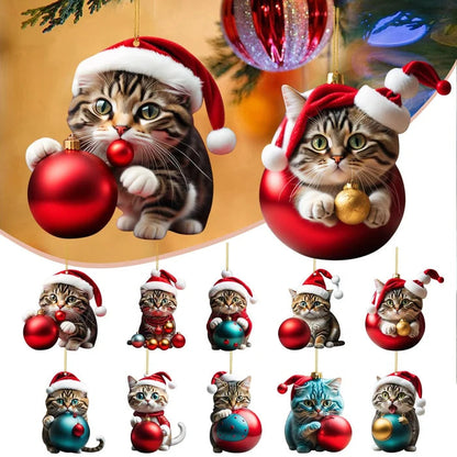 Katt Julprydnad - Söt Festlig Träd Dekoration