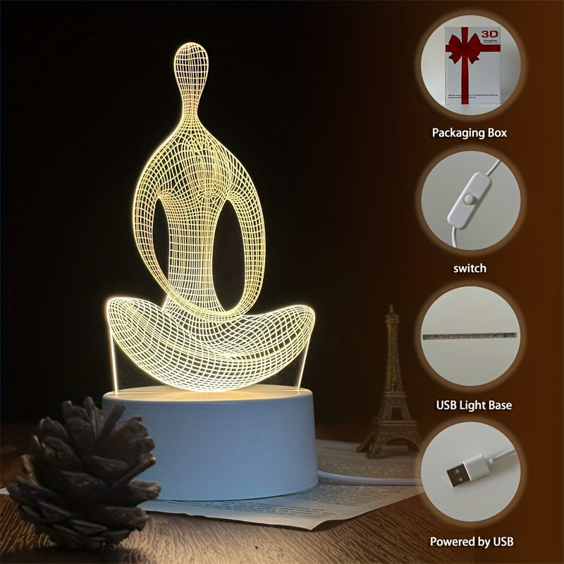 ZenLight - 3D Yoga Nattlampa med USB-anslutning
