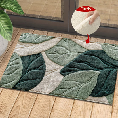 Leaf Badmat – Absorberande, Plysch och Bekväm för Badrummet