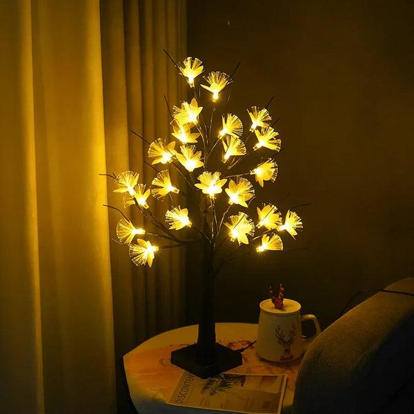 Carvallo BloomTree | Fiber optic LED tree lamp | Warm white | Birch look with flowers | For magical light moments