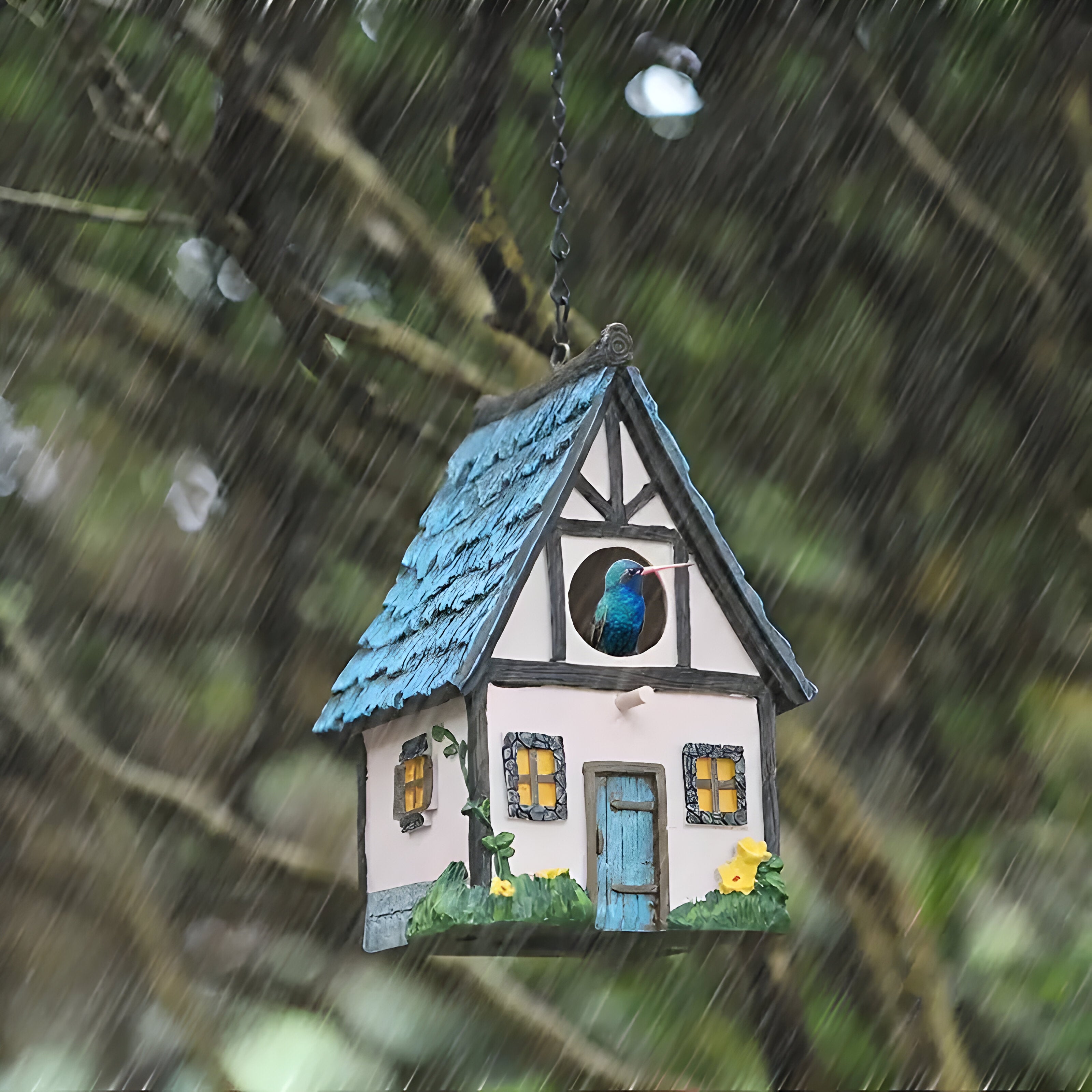 NestHaven Bo Nest - Rustik Trädgårds Hängande Fågelhus