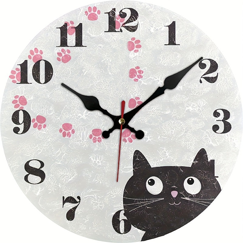 PurrTime - Söt Tyst Katt Väckarklocka för Rumsdekoration
