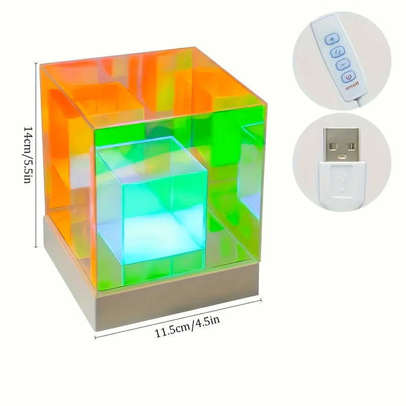 LumiSky - Drömmande Stjärnhimmel Bordslampa med Justerbart Ljus och Geometrisk Design