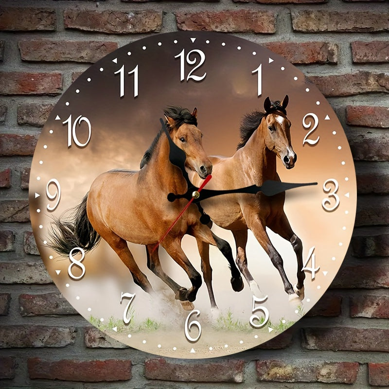 GallopTime - Tyst Väggklocka med Design av Löpande Häst