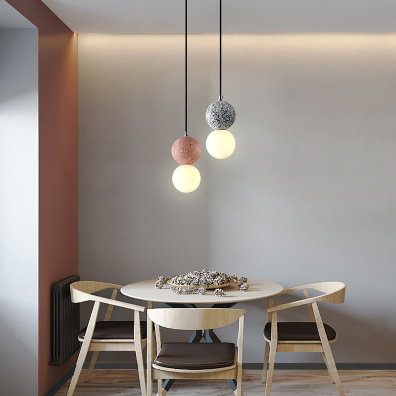 LumoSphere - Modern LED Hänglampa Svart Vit Glas