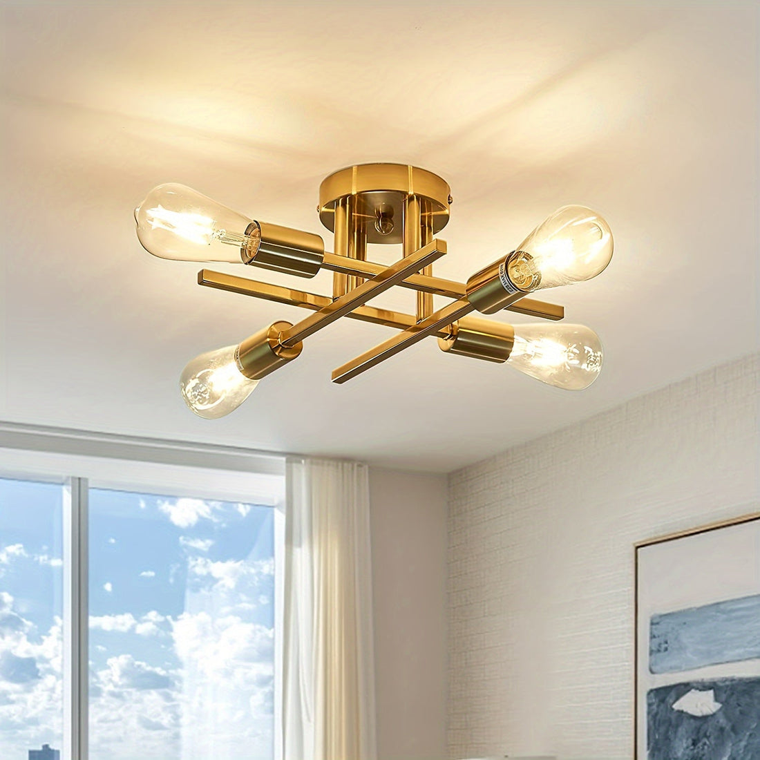 SatelliteLight - Svart Järn Modern Taklampa med Industriell Stil