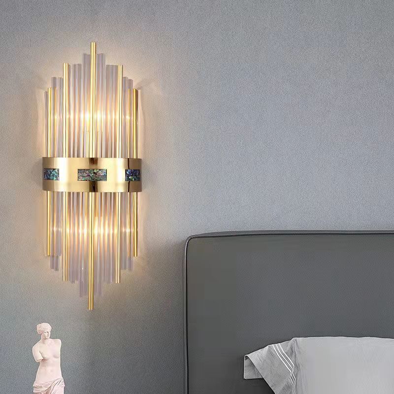 Kristall LED Vägglampa Guld, Vardagsrum/Sovrum, Metall/Akryl