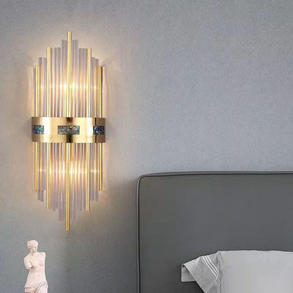Kristall LED Vägglampa Guld, Vardagsrum/Sovrum, Metall/Akryl