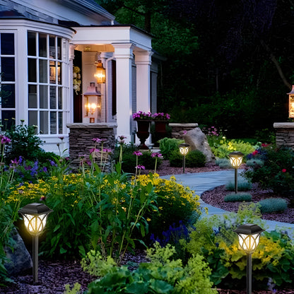 HexaGlow Ljus – 4-pack Retro Fyrkantiga Trädgårdssolarlampor