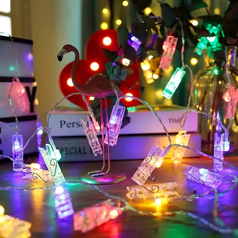 LED Fotoklipp Ljussträng med Batteridrift – Färgskiftande ljus för dekoration och fotopresentation