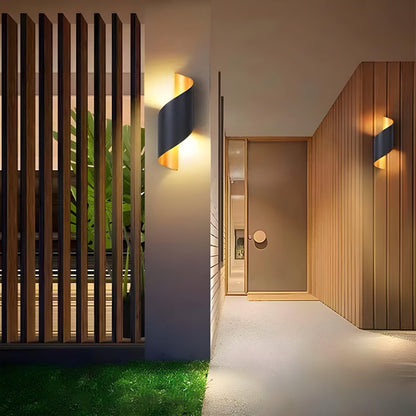 SpiralGlow Light - Nordisk vattentät metall spiral LED vägglampa