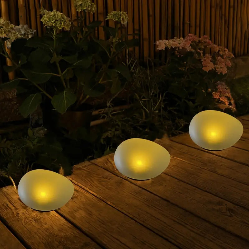 Luminösa trädgårdsstenar med färgbyte – Dekorativa LED stenlampor för utomhus och trädgård