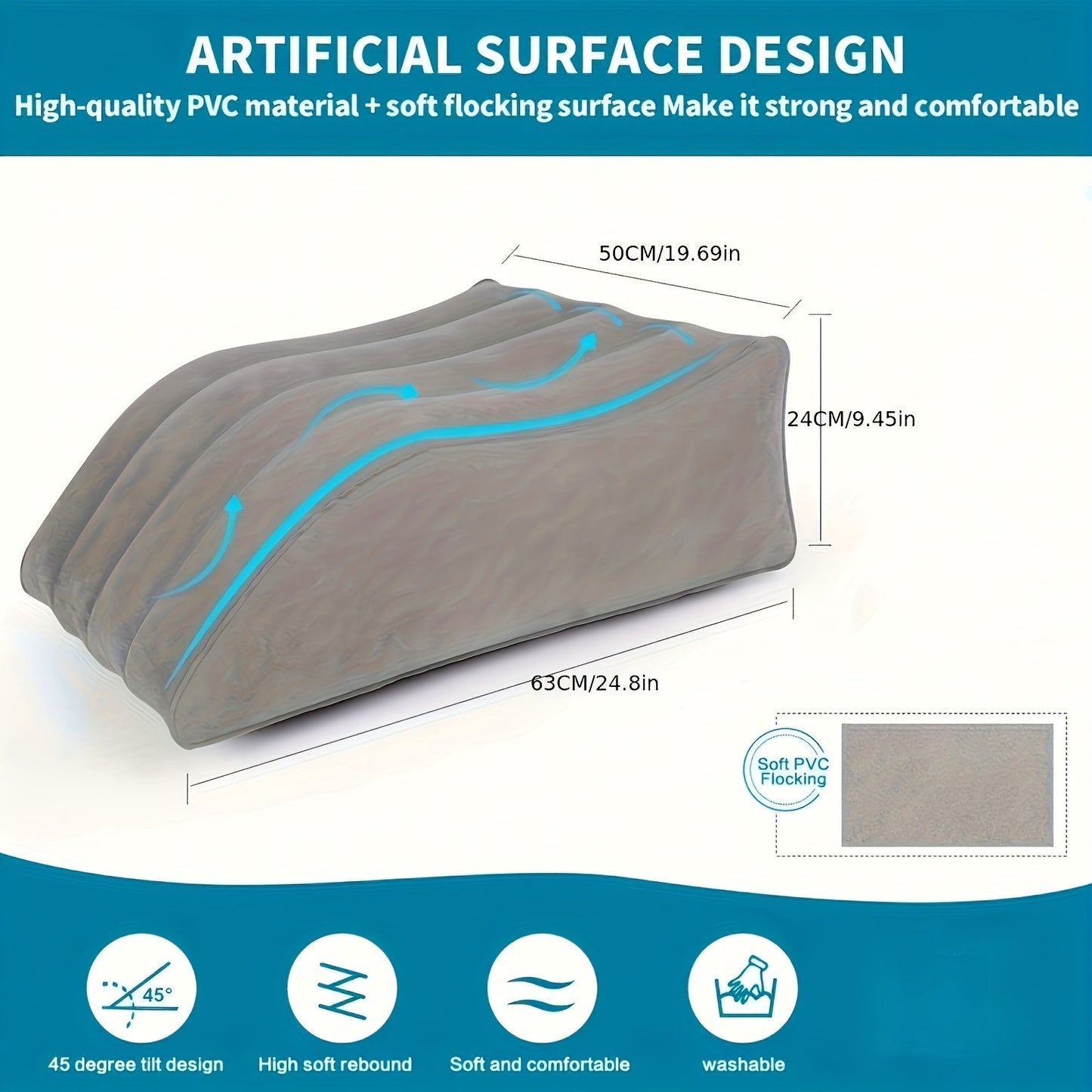 Uppblåsbar Benhöjningskudde - För Förbättrad Blodcirkulation, Idealisk för Sömnen