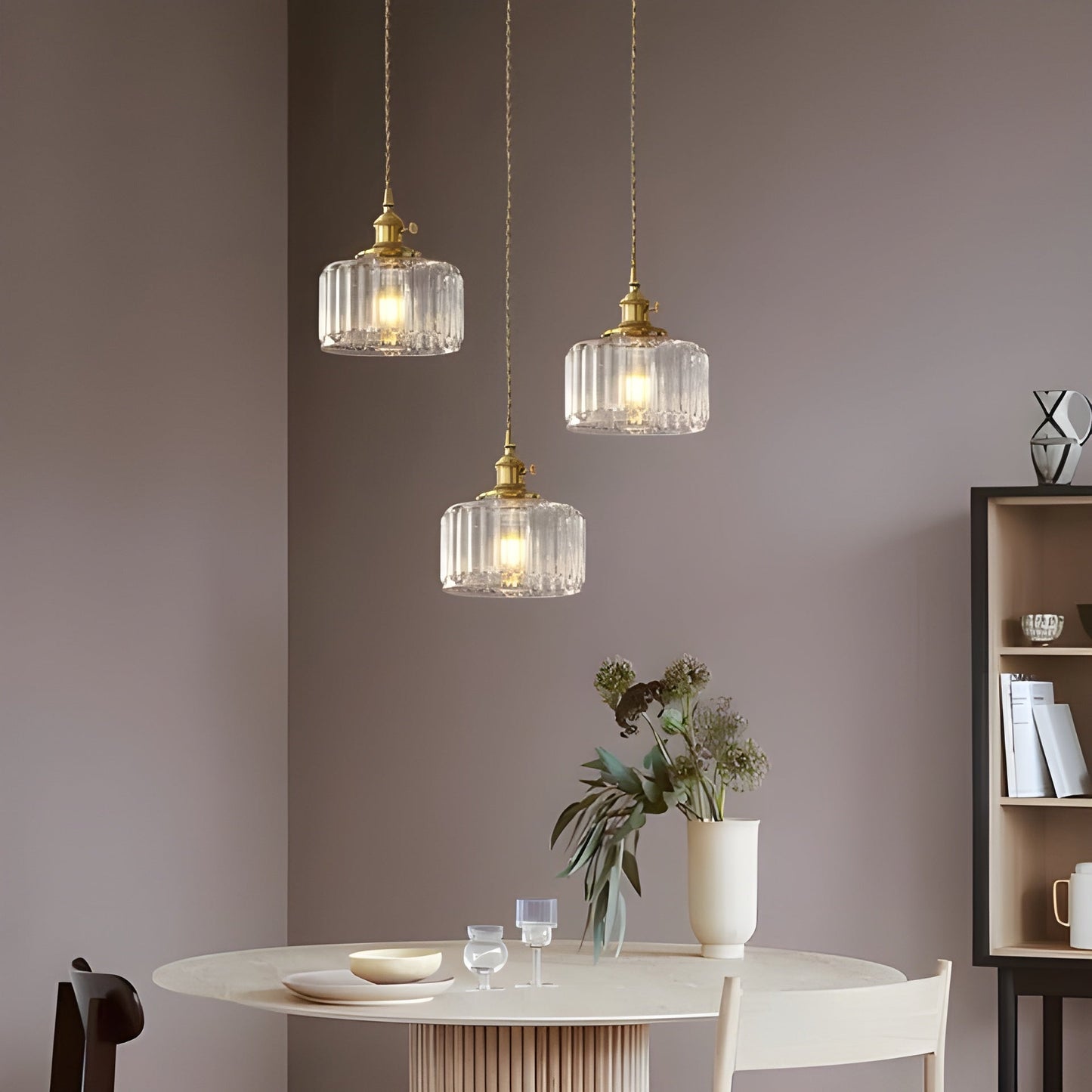 CrystalWave Light – Retro Kort Cylinder LED Hänglampa