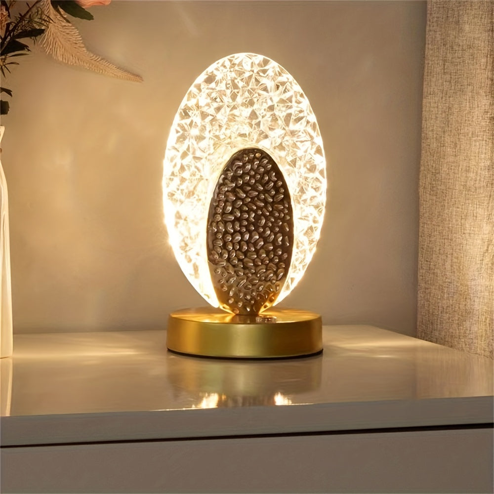 FeatherLamp - USB Touch Bordslampa med Påfågelfjäderdesign, Oändligt Dimbar LED Ljus