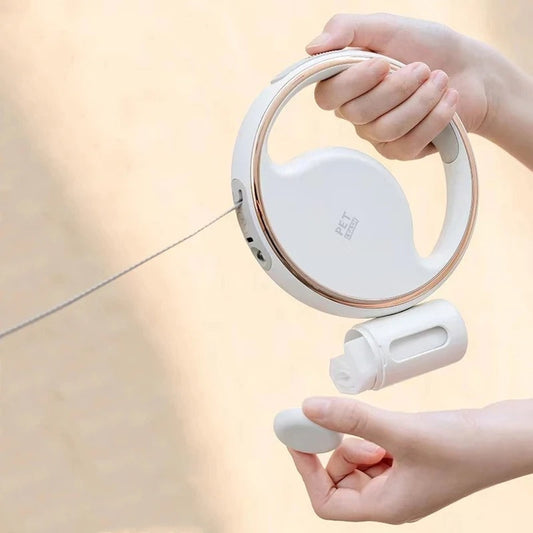 Carvallo Hundsele LumoLeash | Med LED-ljus & ergonomiskt grepp | Återställningsmekanism | För små & medelstora hundar