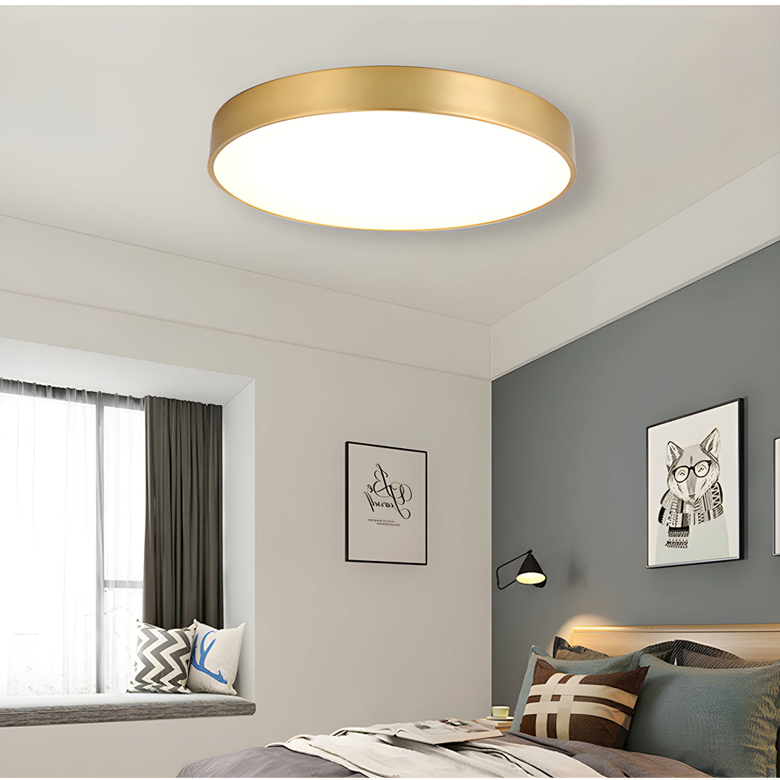 Ytmonterad ultratunn guld LED taklampa