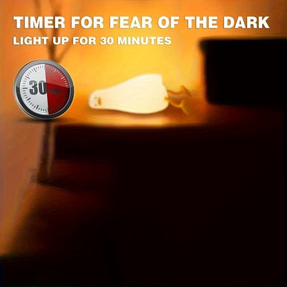 DuckGlow - Söt Anka Sänglampa med USB Uppladdningsbart Batteri och Dimbar Belysning