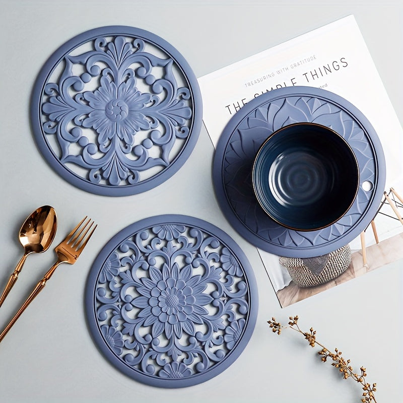 Värmebeständig silikon trivett mat set