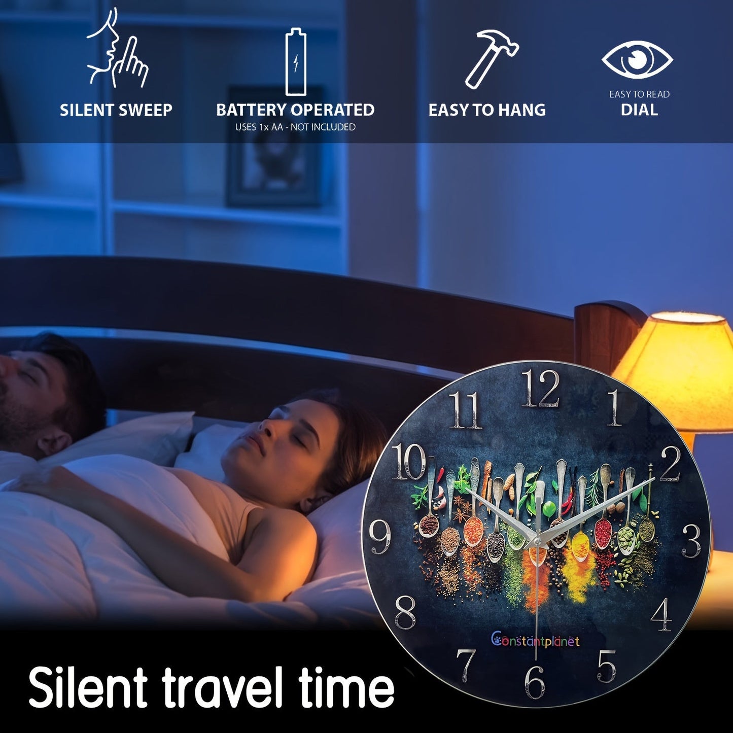 SpiceTime - Lyxig Väggklocka med Kryddmönster