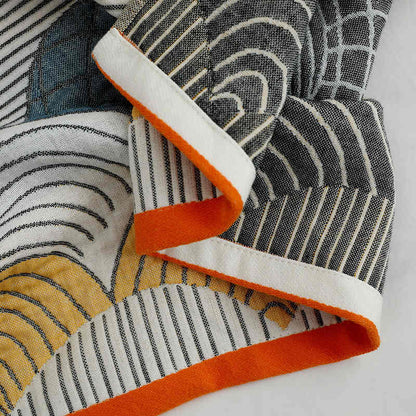 Shell Print Jacquard Bomull Handduk 70x140cm