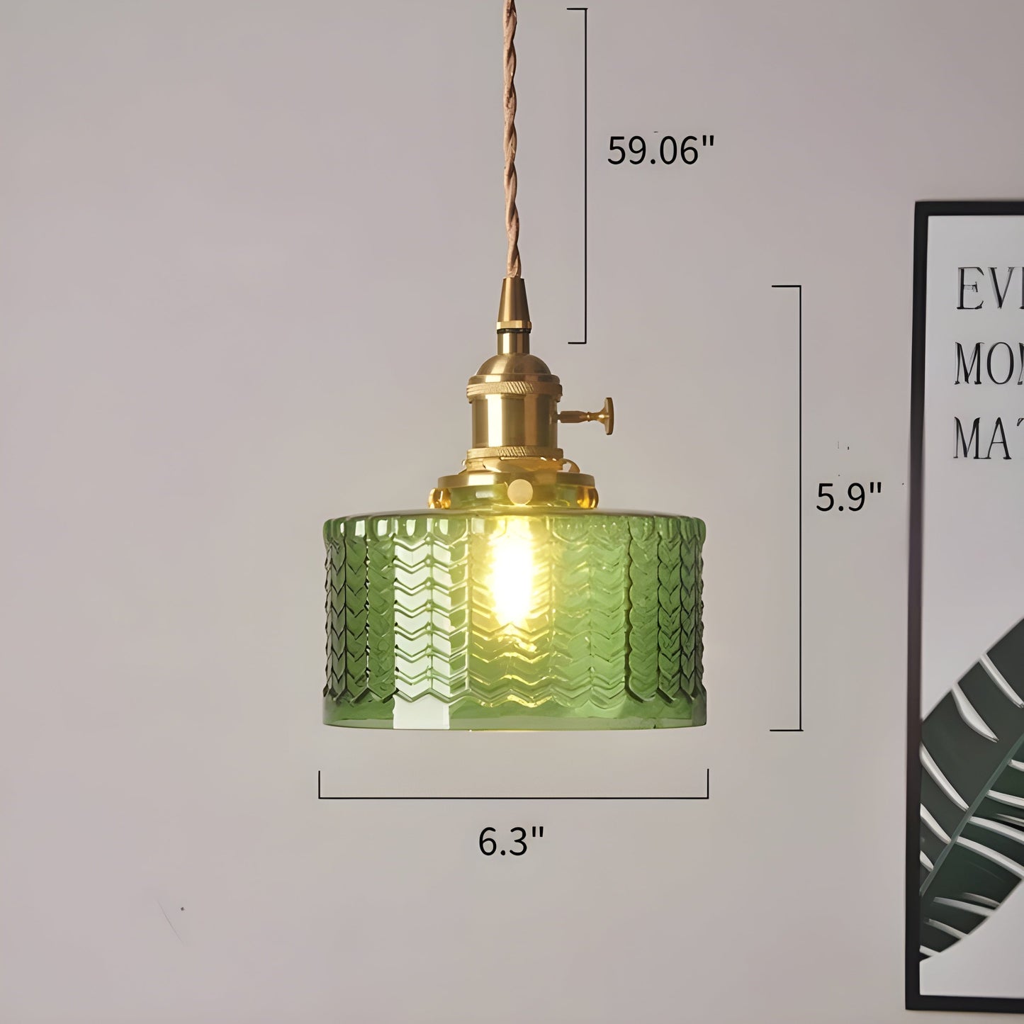 CrystalWave Light – Retro Kort Cylinder LED Hänglampa