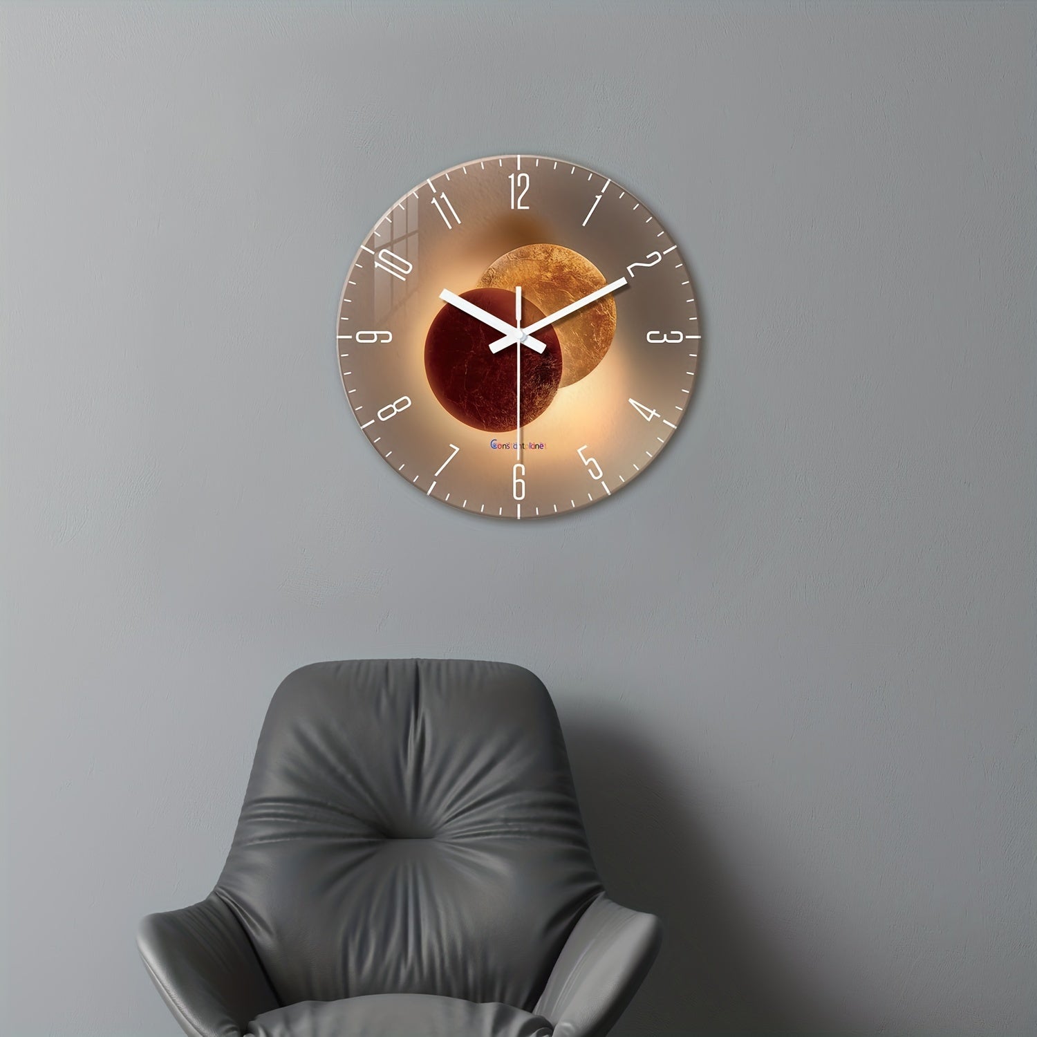CosmicLight - Tyst Rund Väckarklocka med Planetdesign