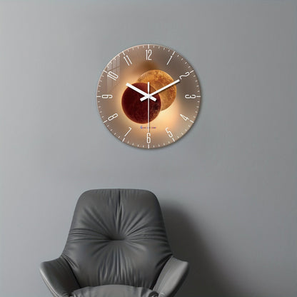 CosmicLight - Tyst Rund Väckarklocka med Planetdesign