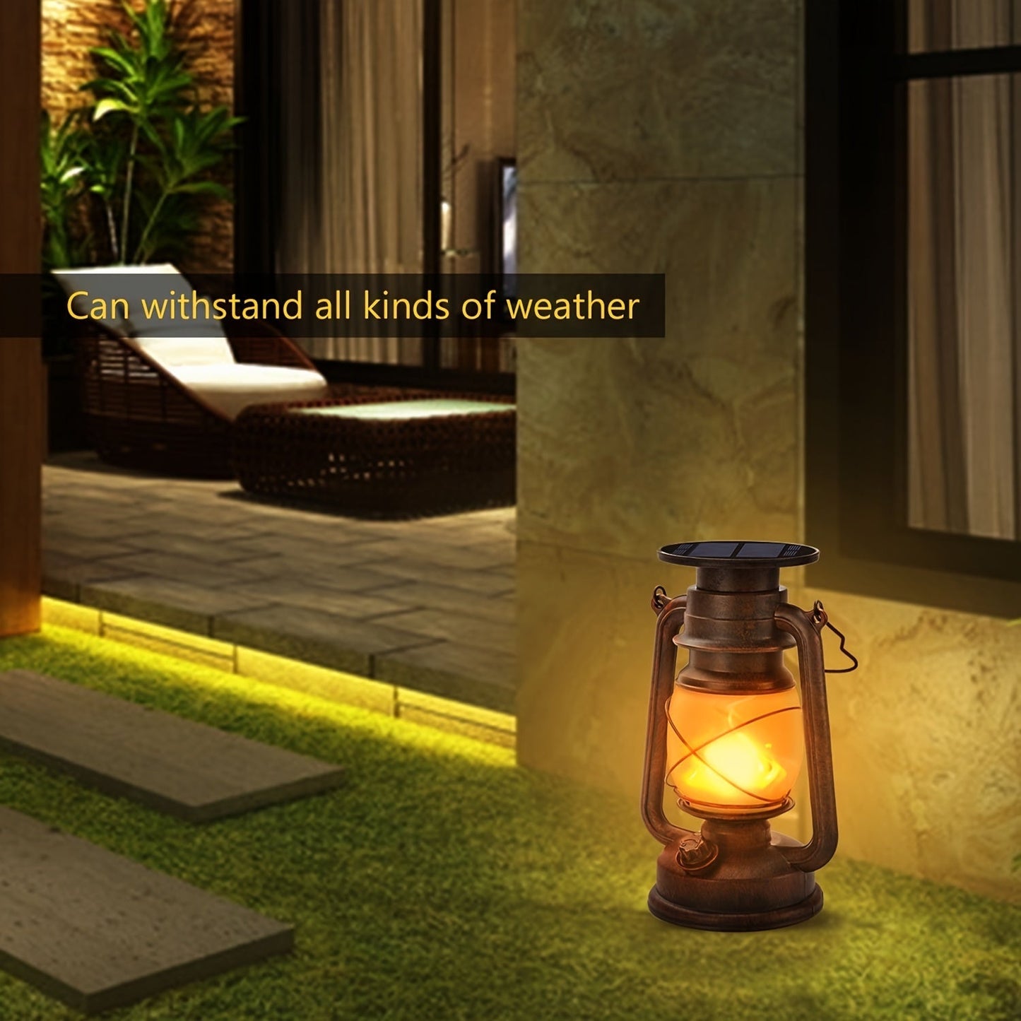 Carvallo Solar-Lampor i vintage-stil 2-pack | Fladdrande LED-ljus | Väderbeständiga & Energieffektiva | 37 cm Höjd