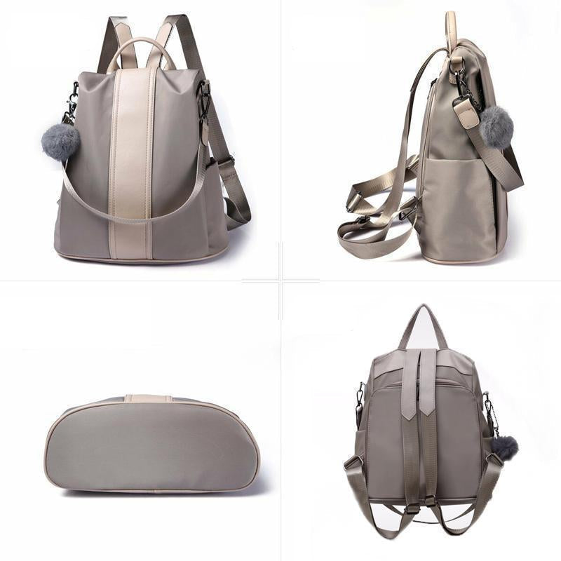 Carvallo Damryggsäck | Stöldskydd & Vattenavvisande | PU-läder & Nylon | 31×33×14 cm