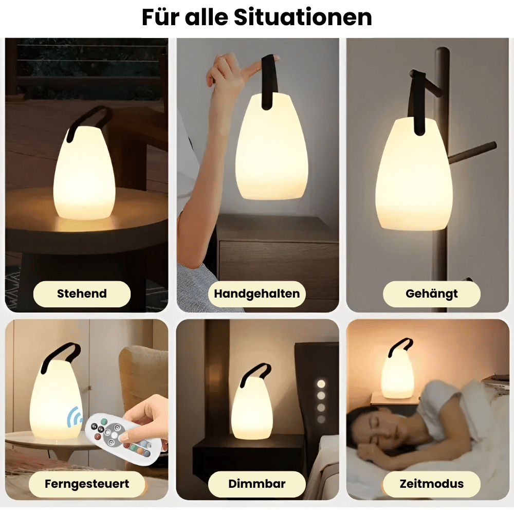 Trådlamp LED-bordslampa – Bärbar &amp; Vattentålig med fjärrkontroll | För trädgård, balkong &amp; vardagsrum