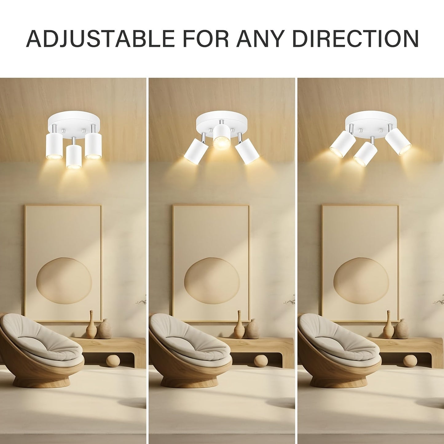 FlexiLight - 3-ljus Takspot med Vridbara Högar, GU10 Fäste