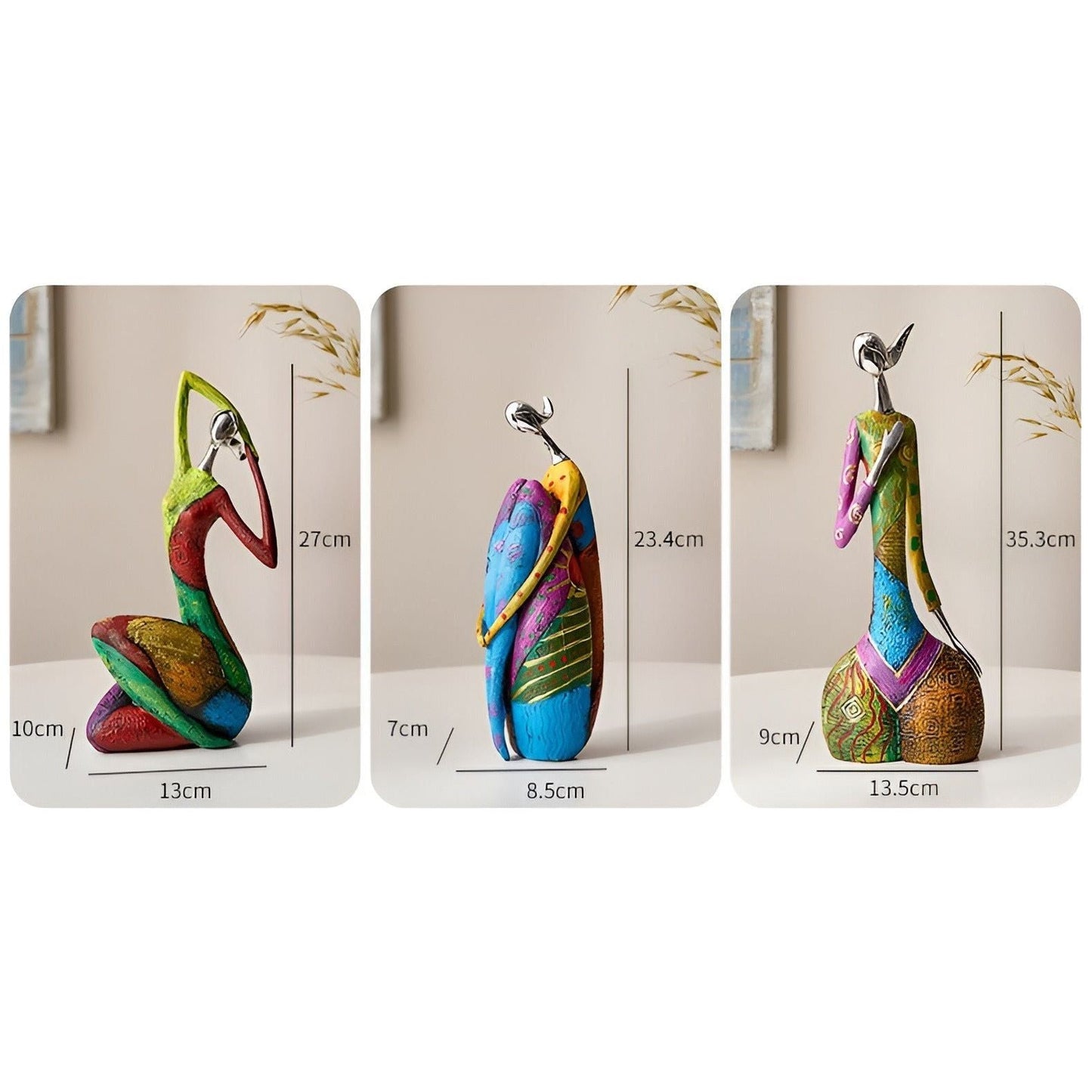 Chroma Charm - Utsökt Harz Kvinnostatue för inredning