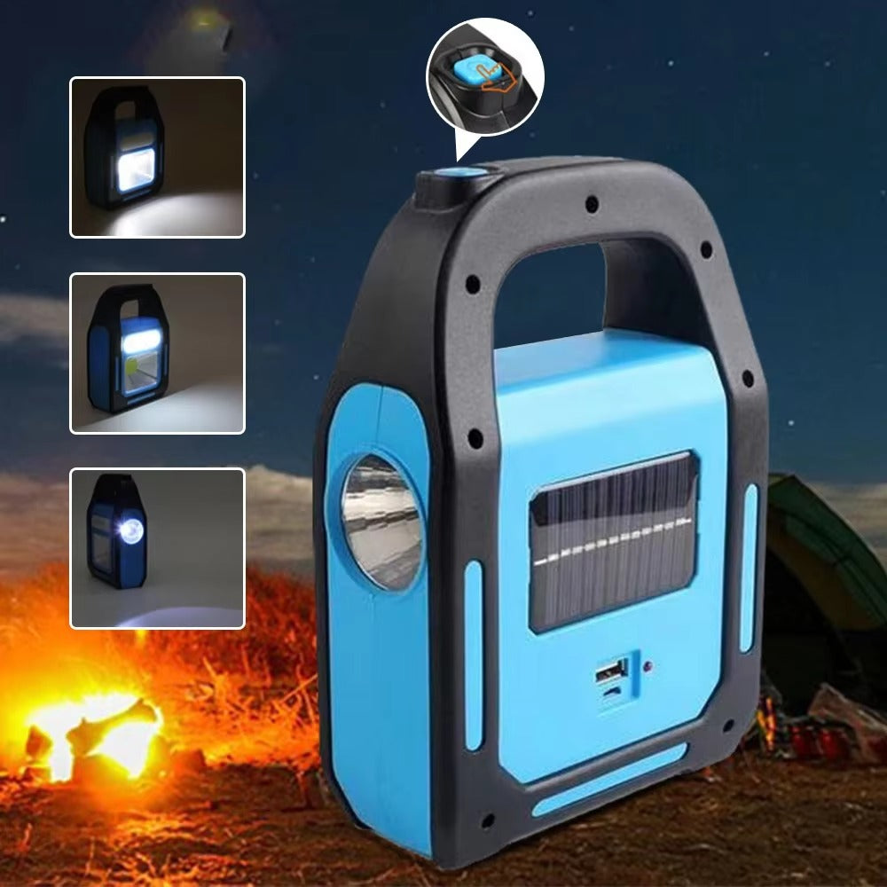 Carvallo LumaForce 3-i-1 | LED-Lampa &amp; Powerbank | Sol- &amp; USB-laddning | Vattentät &amp; Stötbeständig