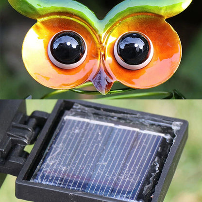 Solar trädgårdslampa uggla med färgväxling – Dekorativ LED utomhusbelysning för trädgård och gård