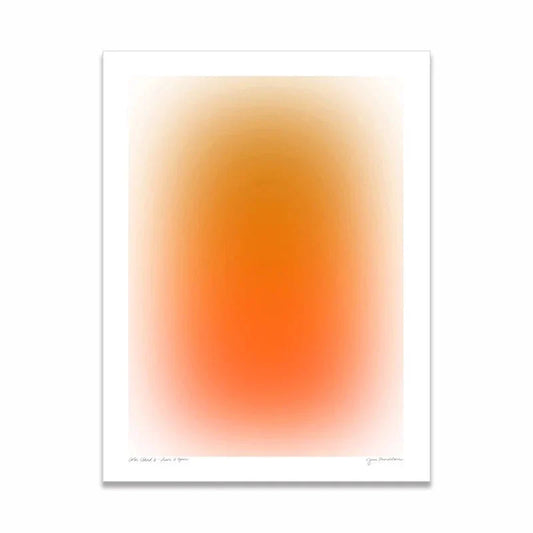 Abstrakt Dizzy Blå & Orange Leinärtryck Modern Konst