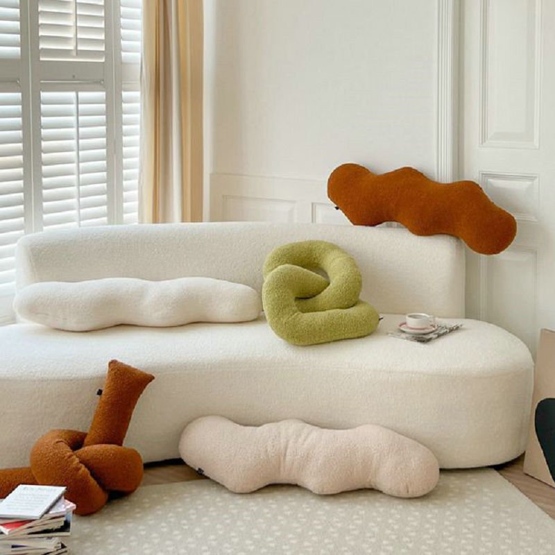Abstract Formad Soffkudde i Plush Vågig Design