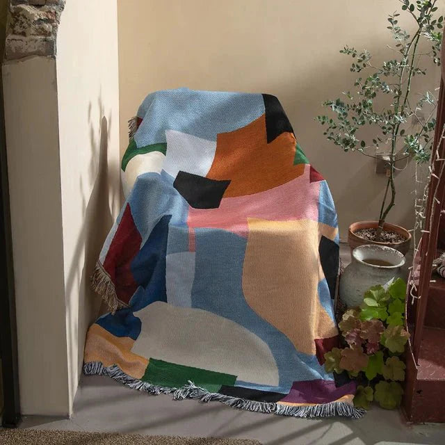 Abstract Vävd Gobeläng Filt för Hemdekor