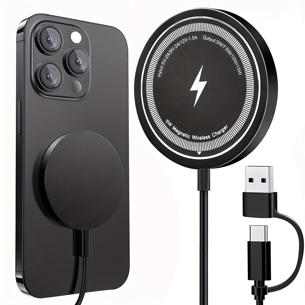Trådlös Magnetisk Telefonladdare med USB-kabel
